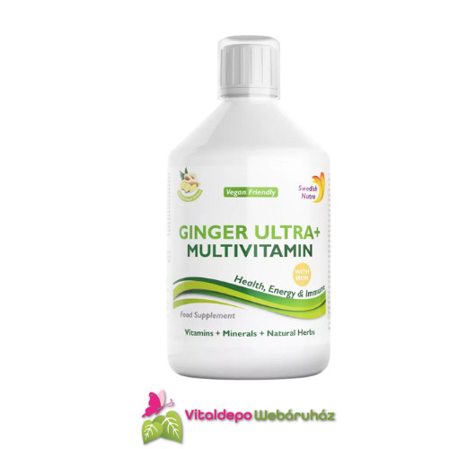 Swedish Nutra GINGER ULTRA+  folyékony multivitamin vassal